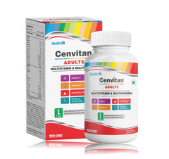 Healthvit Cenvitan Adults Multivitamin & Multimineral with 26 Nutrients (Vitamins and Minerals) | Energy, Metabolism, Immunity and Muscle Function - 60 Tablets