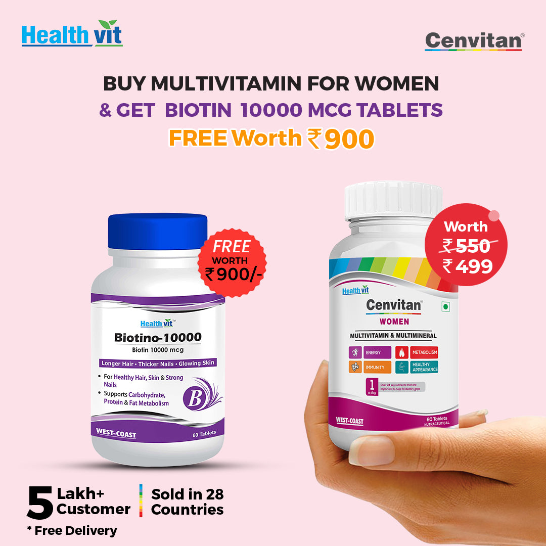 Buy Cenvitan Multivitamin Women & Get Healthvit Biotino-10000 free